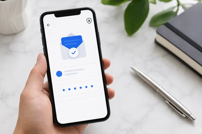 Temporary disposable email inbox on a phone screen